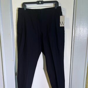 Black slim leg zippered sz16 stretch pants with ankle split